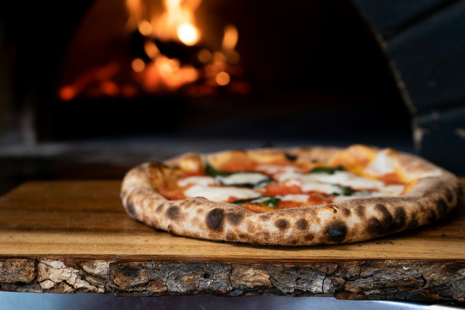 Margherita pizza fresh from the oven